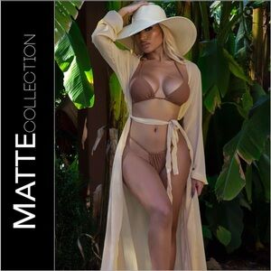 Matte Swim Collection Achilles Beach Cover Up Nude Tan Brown